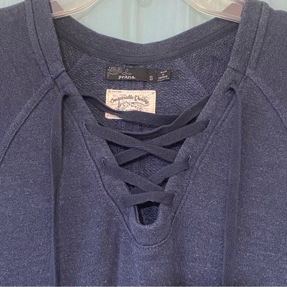 Prana Cozy Up Terry Dress Chunky Lace V-Neck Sz Small - Picture 3 of 9